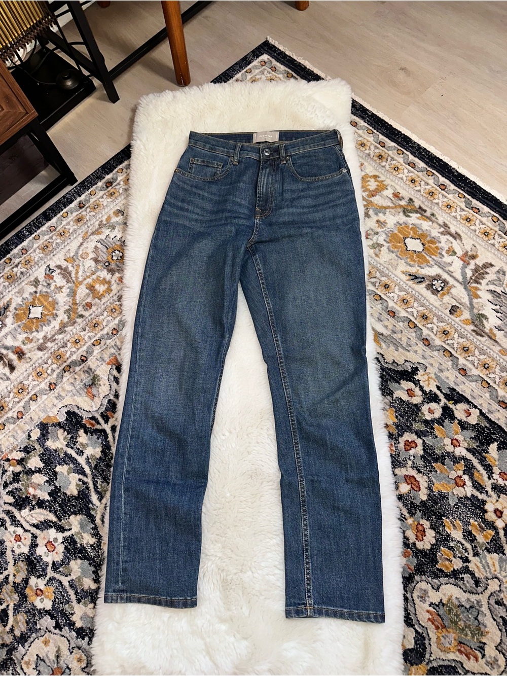 Everlane The Cheeky Jean in Dark Blue Wash